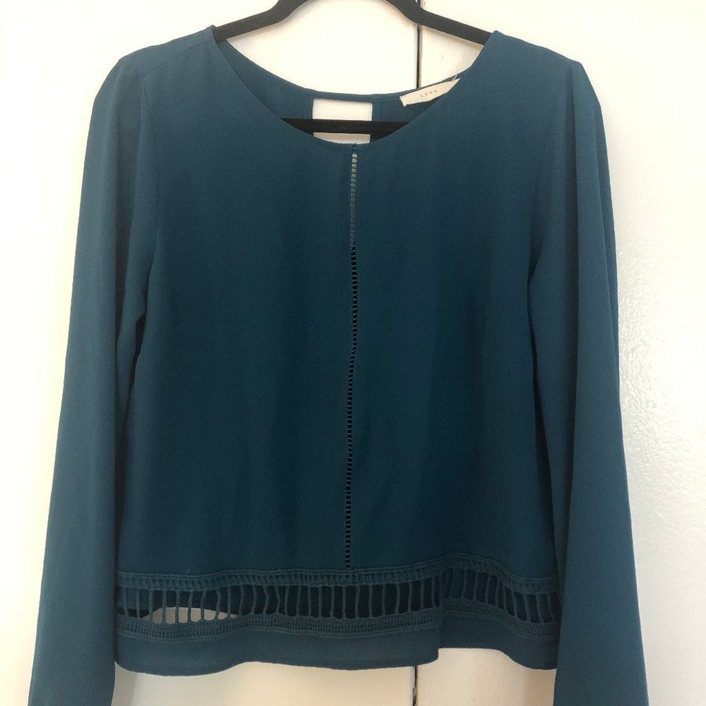 Long-sleeved Teal Blouse